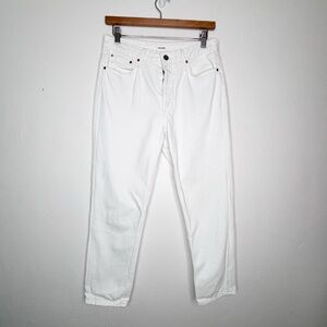 GRLFRND Kiara Waxen White Button Fly Slim Leg Boyfriend Jeans Size 26